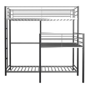 Crossman Metal Twin Triple Bunk Bed in Sand Black