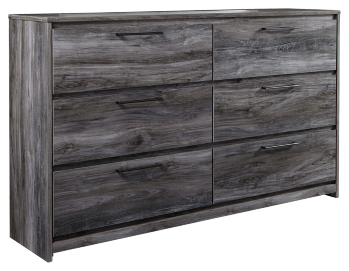 Baystorm Rustic Coastal 6 Drawer Dresser, Smoky Gray