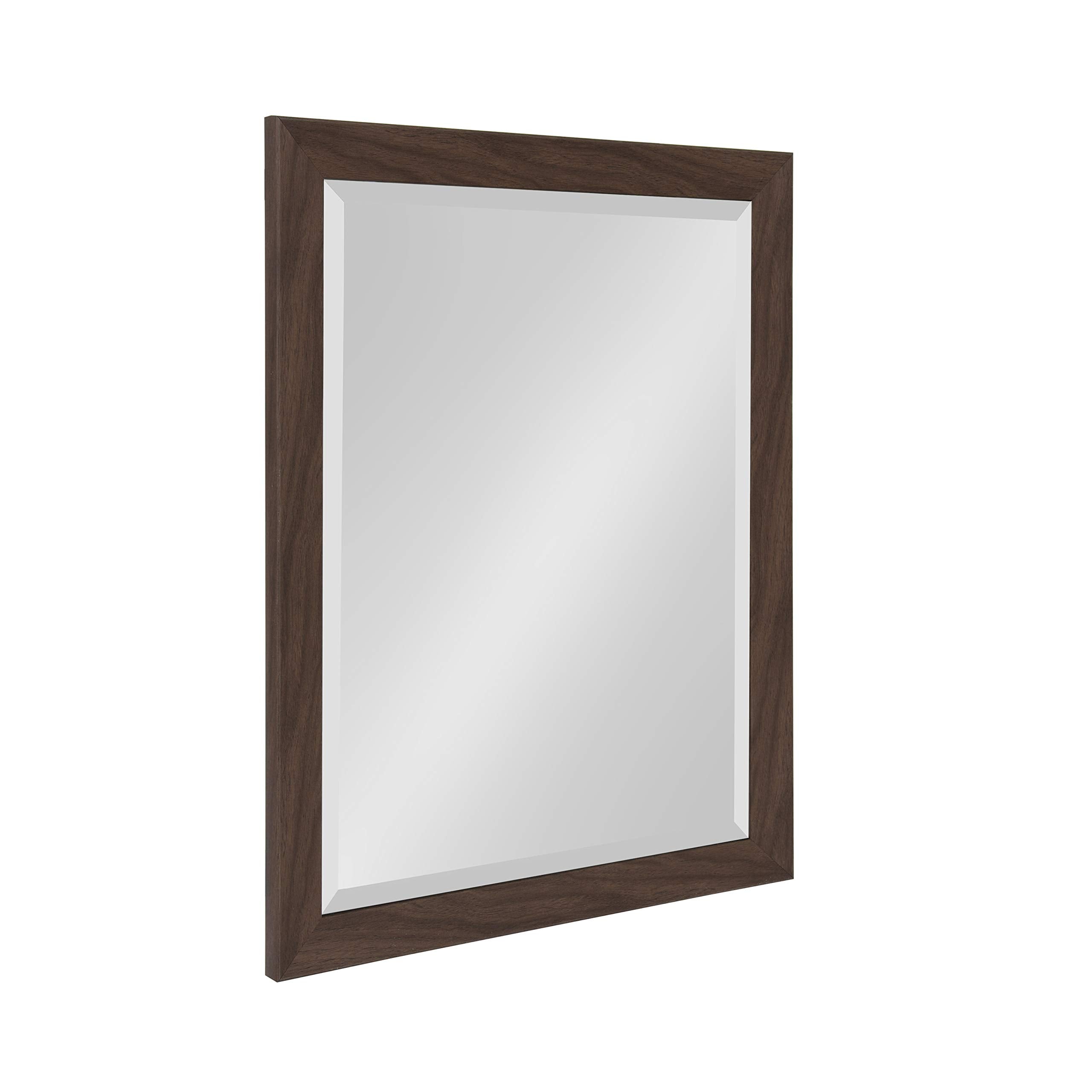 Beatrice Framed Decorative Rectangle Wall Mirror,  Walnut Brown