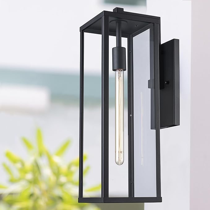 Lighting 40381 BK Outdoor Avalon 14.5" Wall Lantern, Black