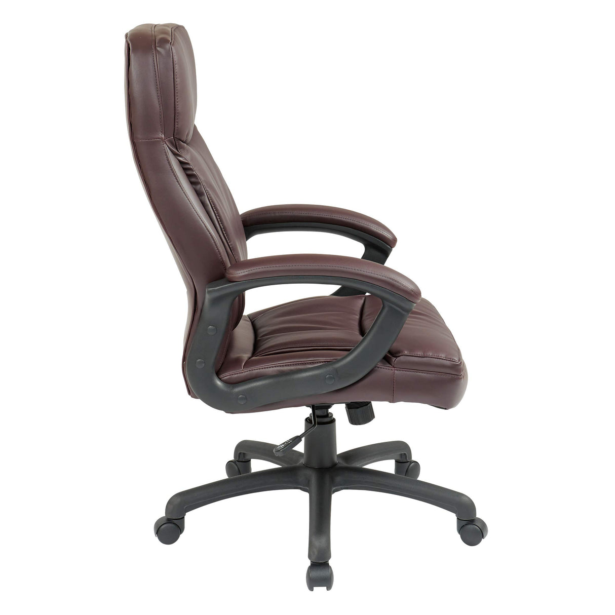 Executive Bonded Leather High Back Adjustable Office Chair with Thick Padded Contour