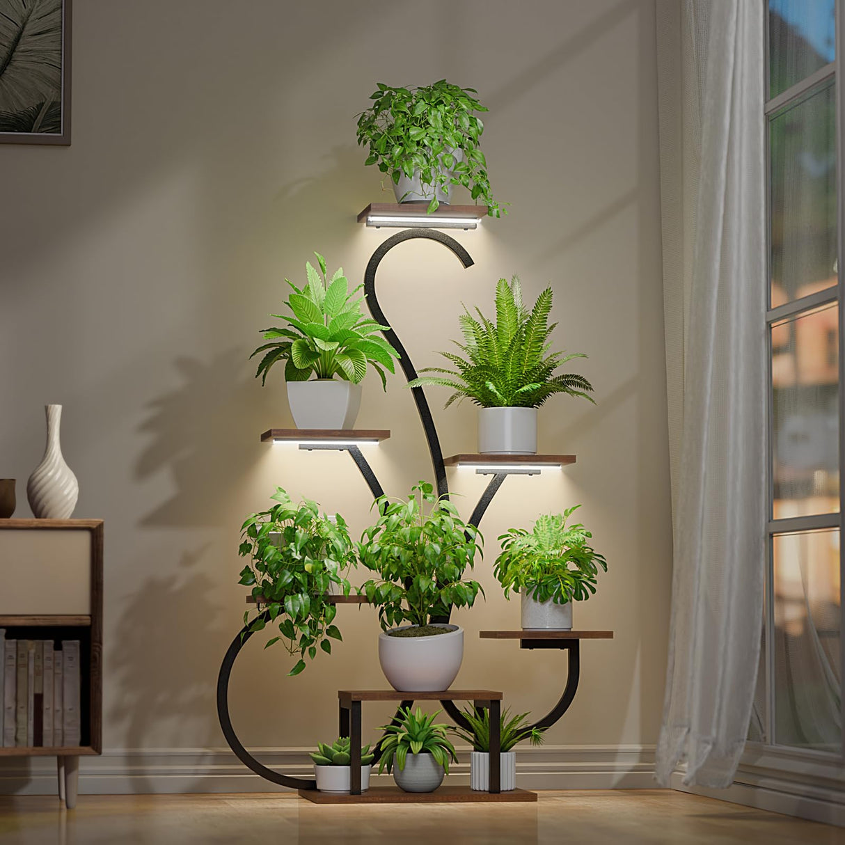 VerdantGlow 59" - 7 Tier Plant Stand with Grow Light