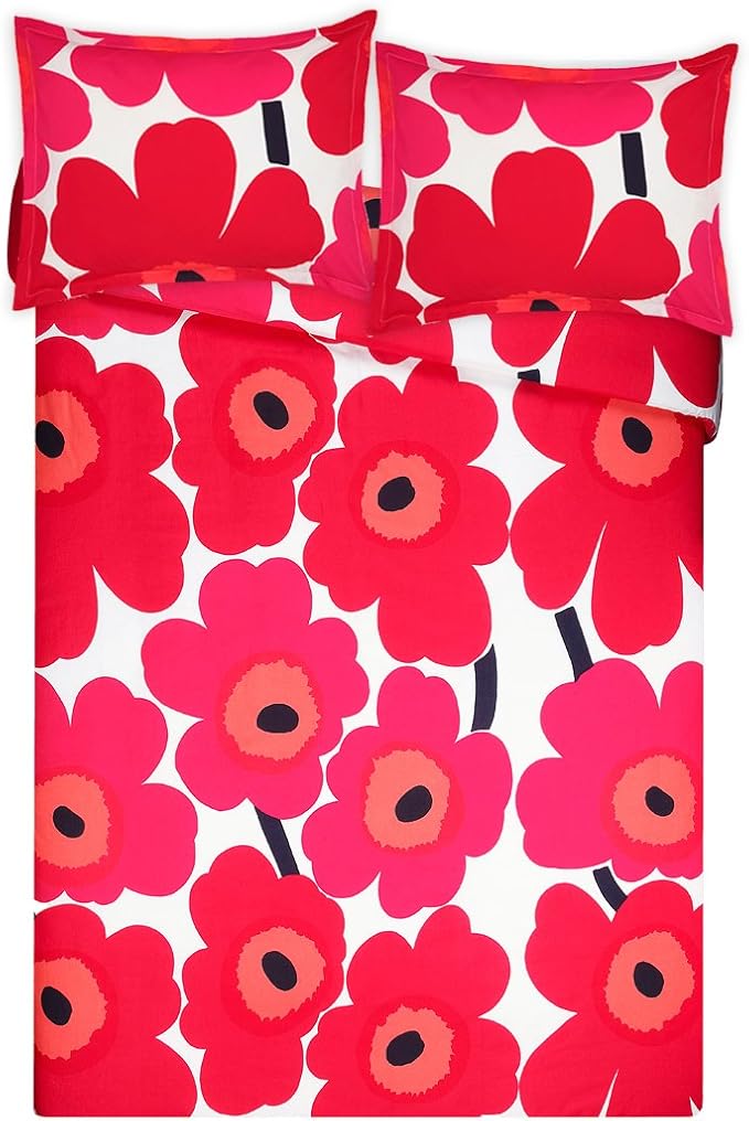 King Comforter Set, Cotton Bedding with Matching Shams, Lightweight Home Decor for All Seasons (Unikko Indigo, King)