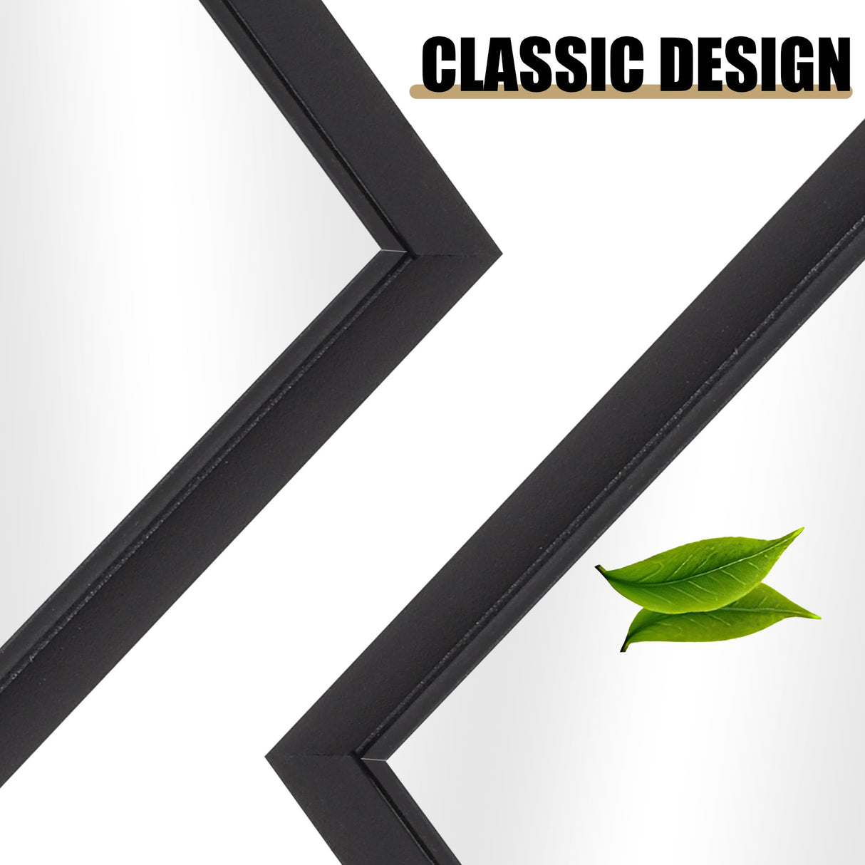 30x40 Inch Black Rectangle Bathroom Mirror with Metal Frame