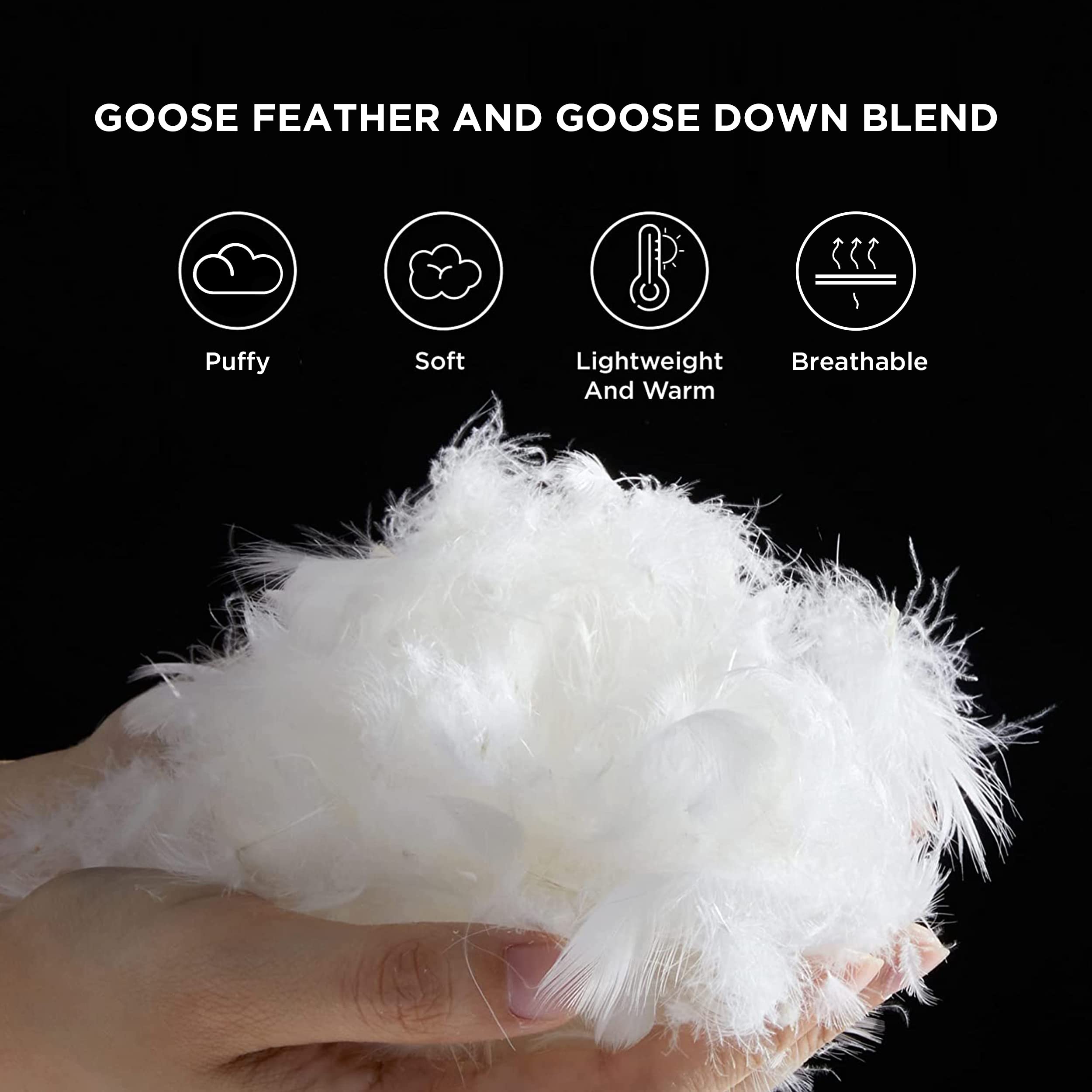 Goose Feather Down Comforter Queen Size - All Season Duvet Insert