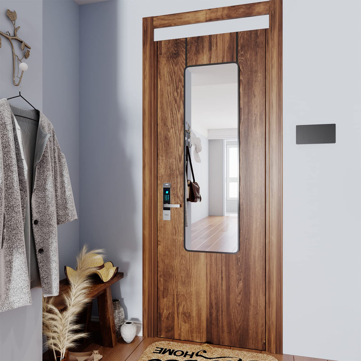 Black Full Length Mirror Aluminum Alloy Framed