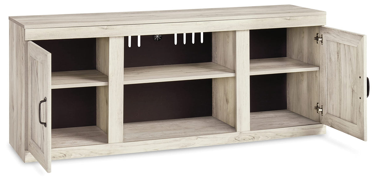 Bellaby Farmhouse Large TV Stand up to 60" with 3 Adjustable Shelves and Fireplace