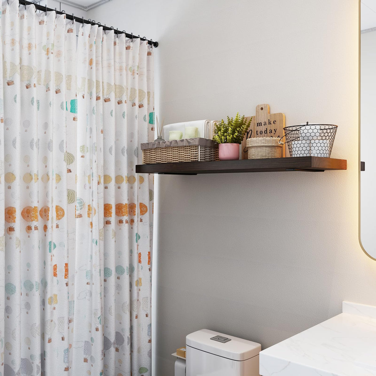 Floating Shelves for Wall 36 Inches Long, Large Natural Wood Floating Shelves for Kitchen