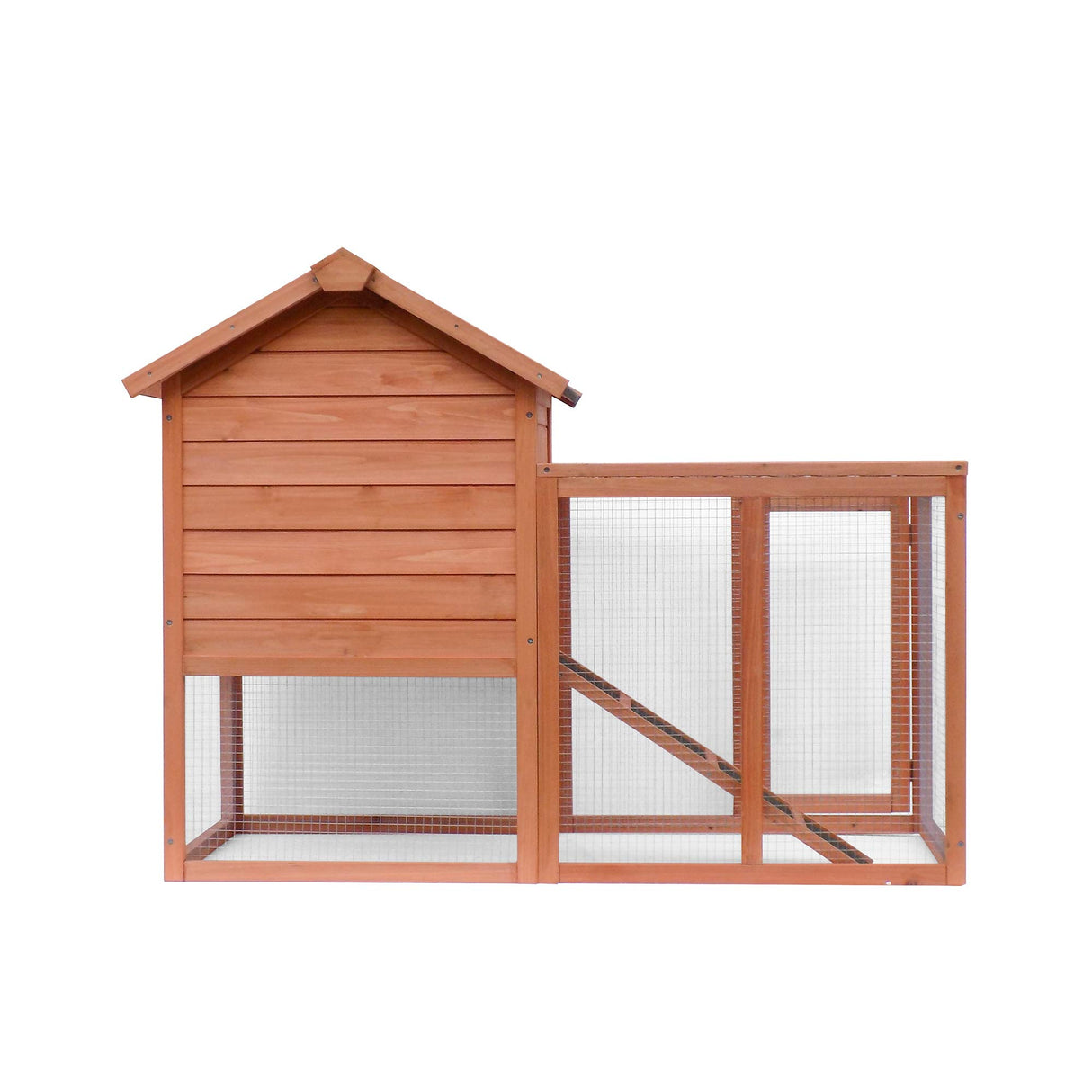 48” 2 Levels Outdoor Rabbit Hutch Weatherproof Bunny Hutch Outside Wooden