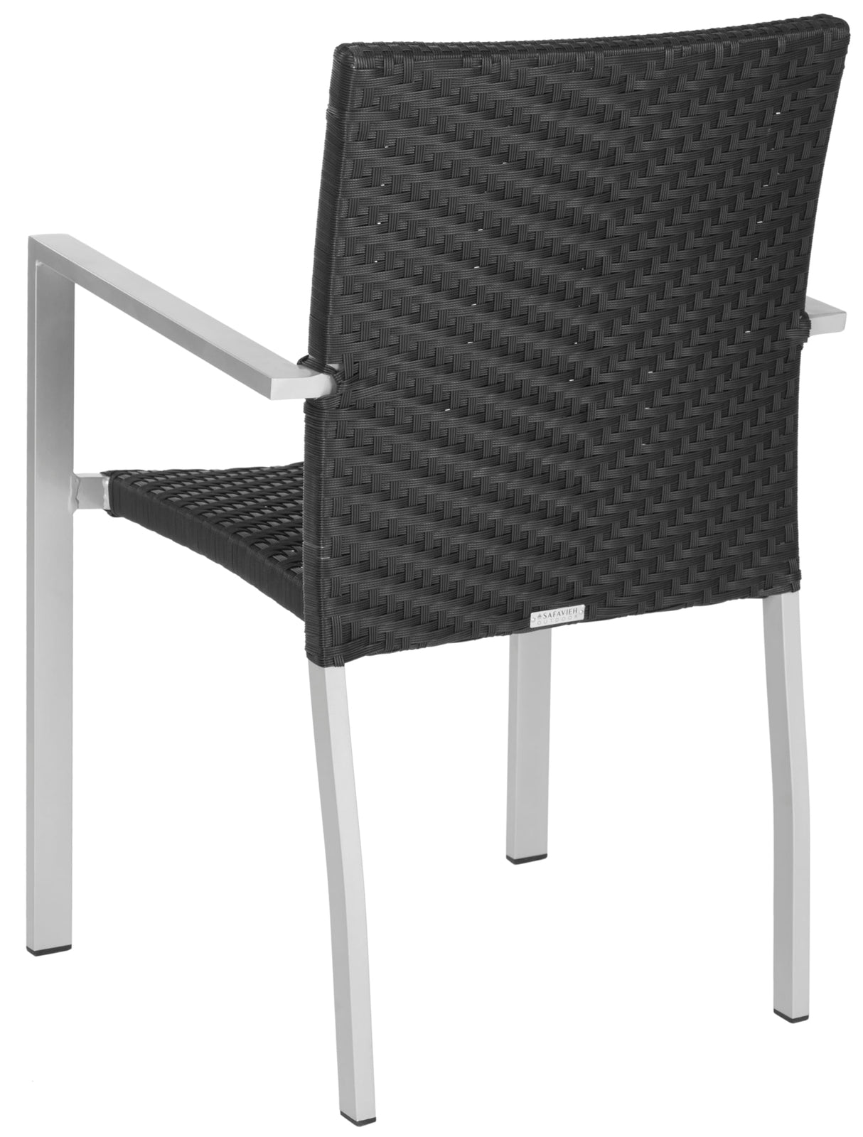 Home Collection Cordova Black Indoor-Outdoor Stacking Arm Chair