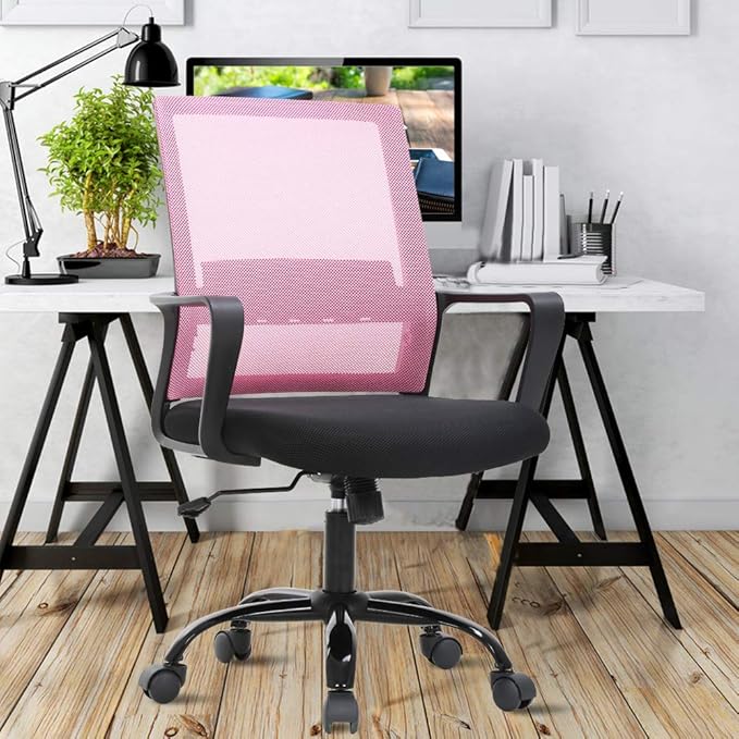 Ergonomic Office Chair Desk Chair Mid Back Computer Chair with Lumbar Support & Armrest Breathable