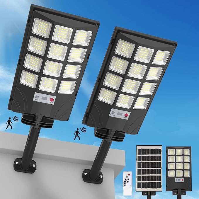 Solar Lights Outdoor Waterproof - Solar Street Lights Outdoor 6500K Led Parking Lot