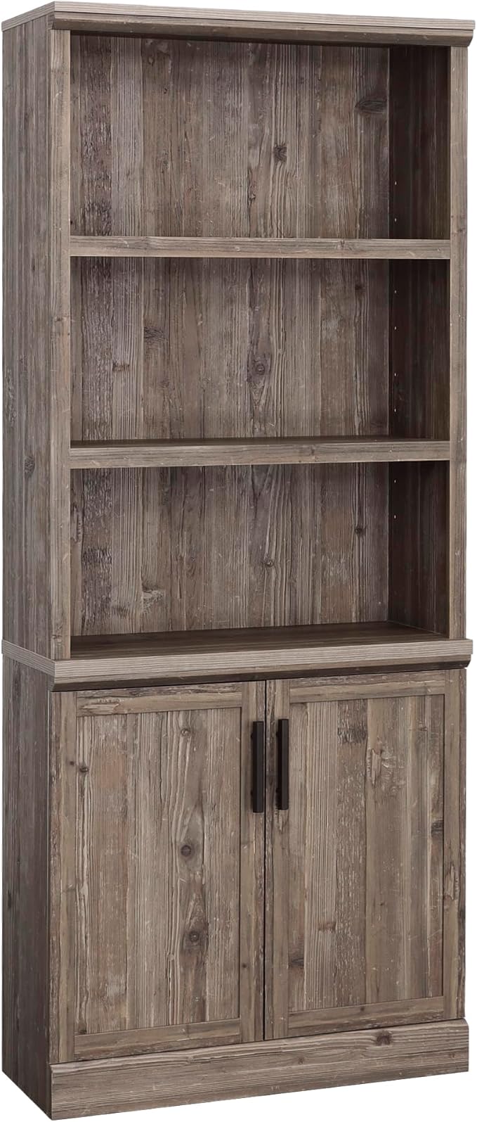 Aspen Post Library w/Doors, Pebble Pine Finish