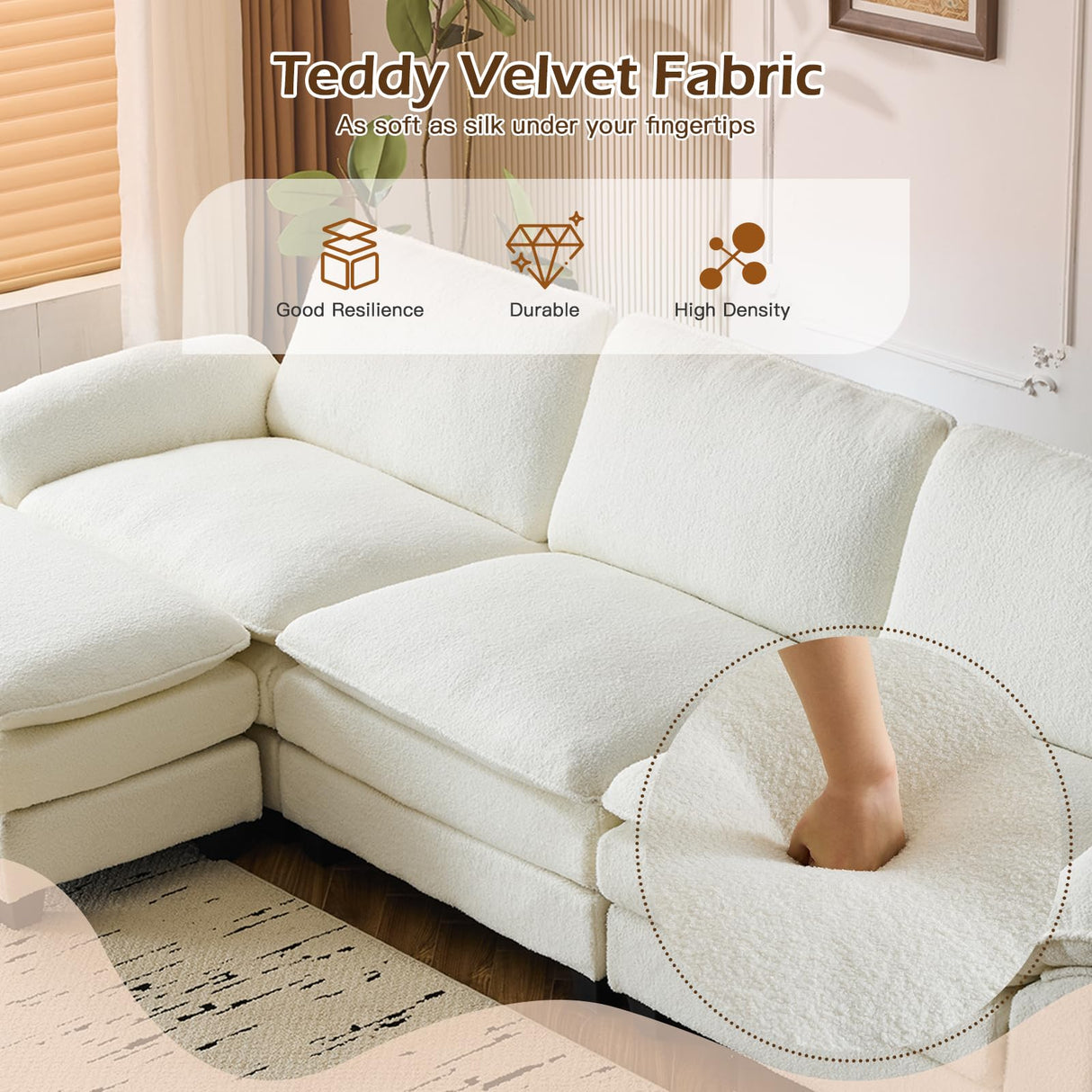 Convertible Sectional Sofa Couch with Ottoman