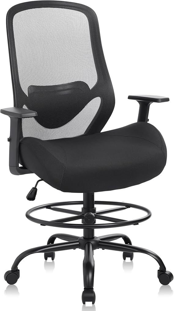 400lbs Heavy Duty Drafting Chair with Lumbar Support