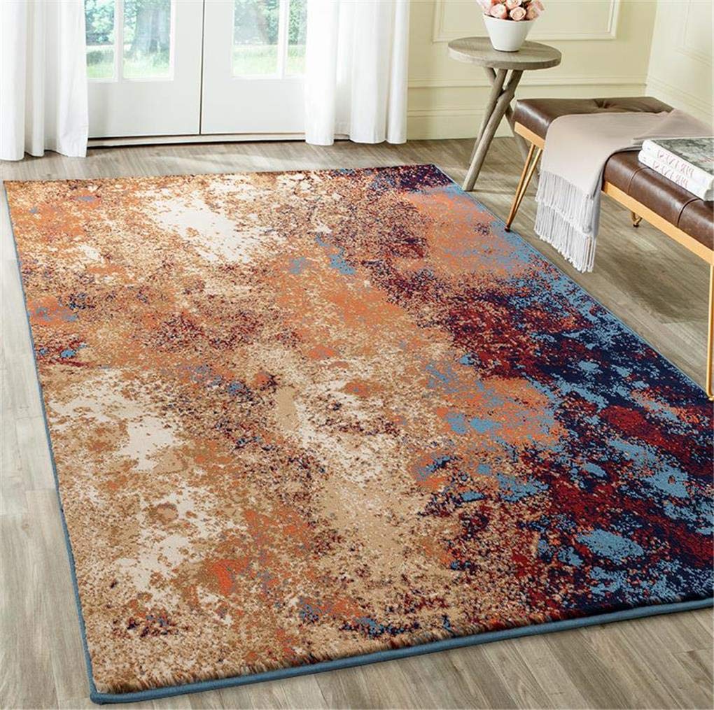 Modern Splatter Abstract Area Rug - Blue 8x10