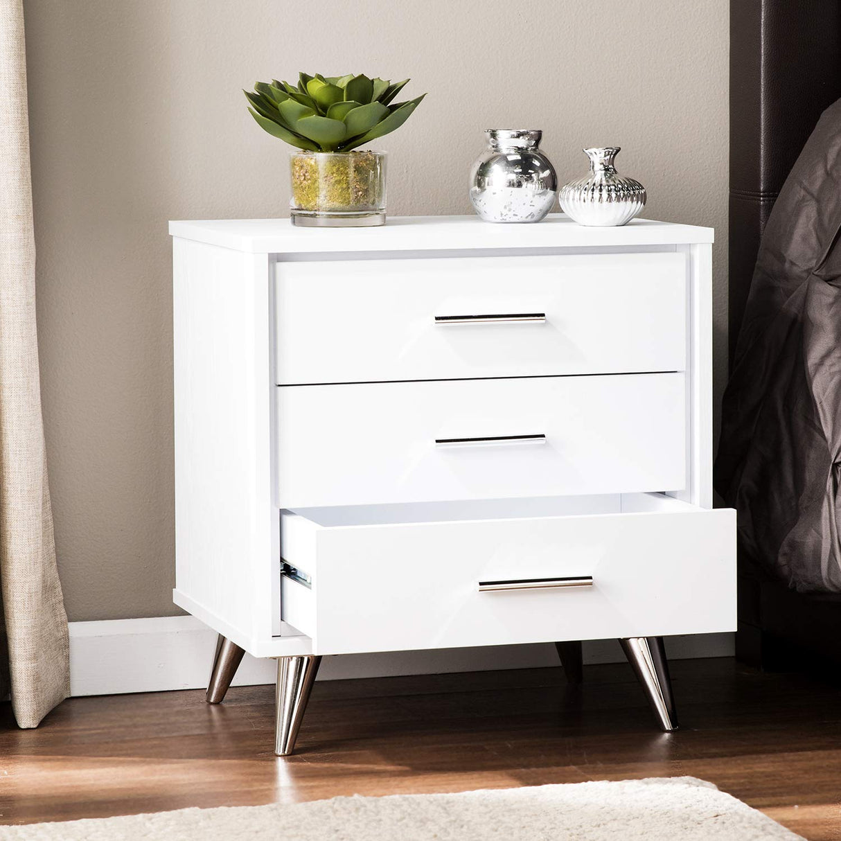 Oren Bedside Table w/Drawers Nightstand