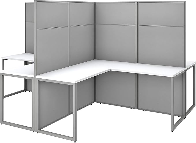 Furniture Easy Office 4 Person L Shaped Cubicle Desk Workstation with 66H Panels