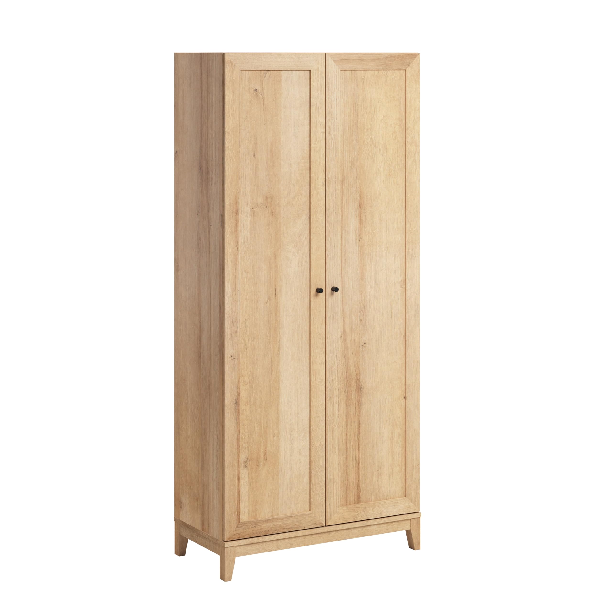 72" Tall Storage Cabinet with Wood Legs, Pantry Cabinet with 3 Adjustable Shelves,