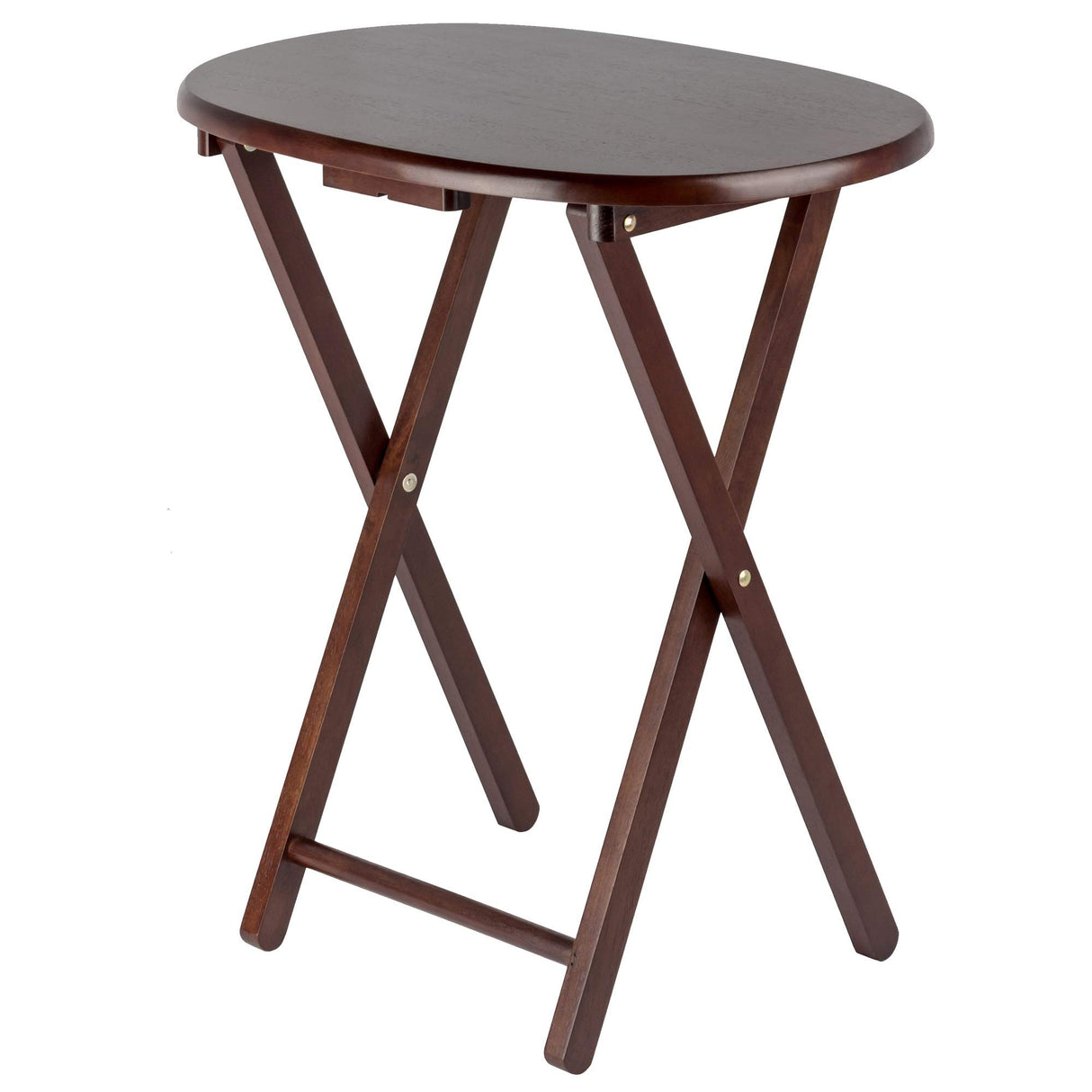 Cappuccino 5-Piece Folding Snack Table Set with X-Frame Base