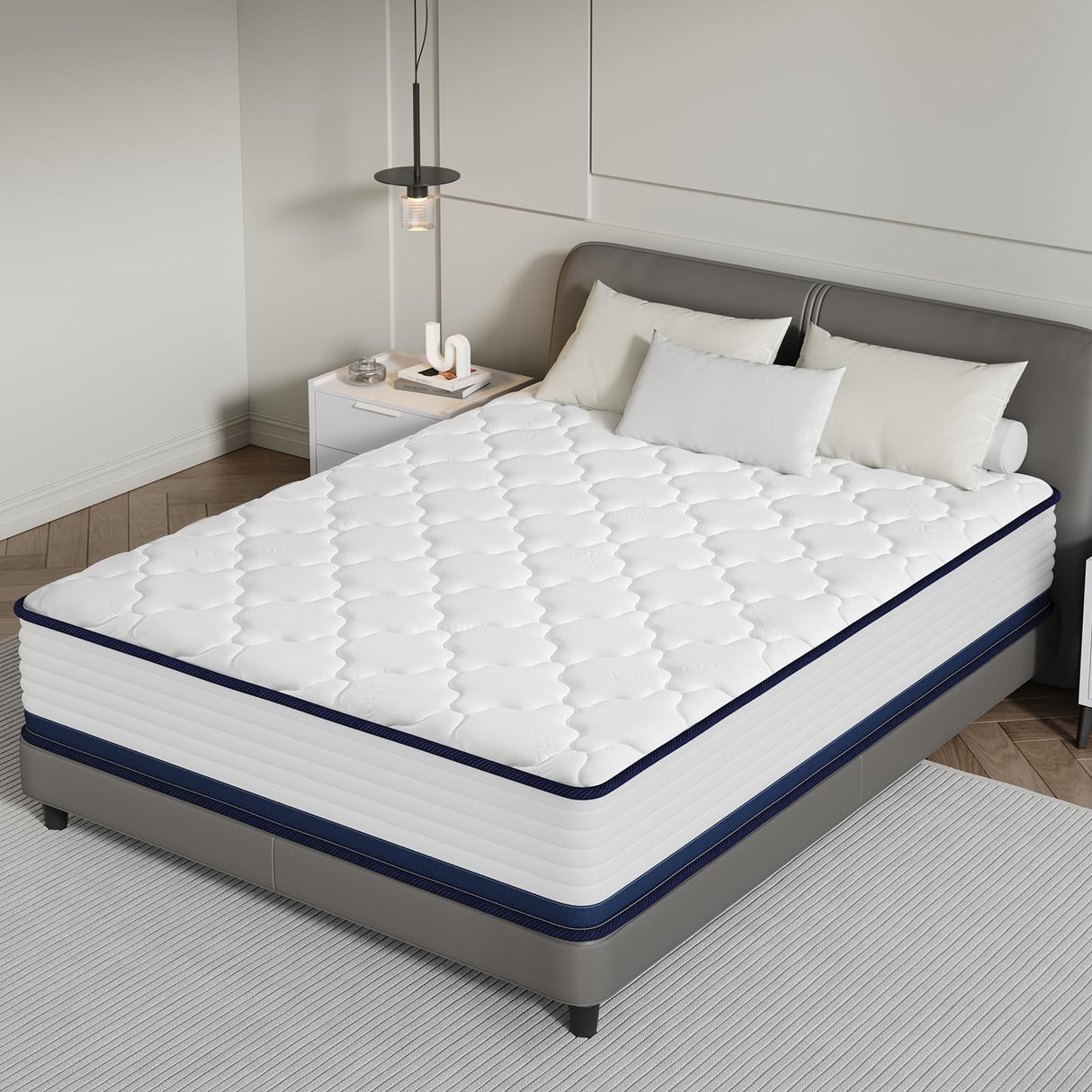 Queen Mattress, 12 Inch Hybrid Mattress, Pocket Spring & Gel Memory Foam