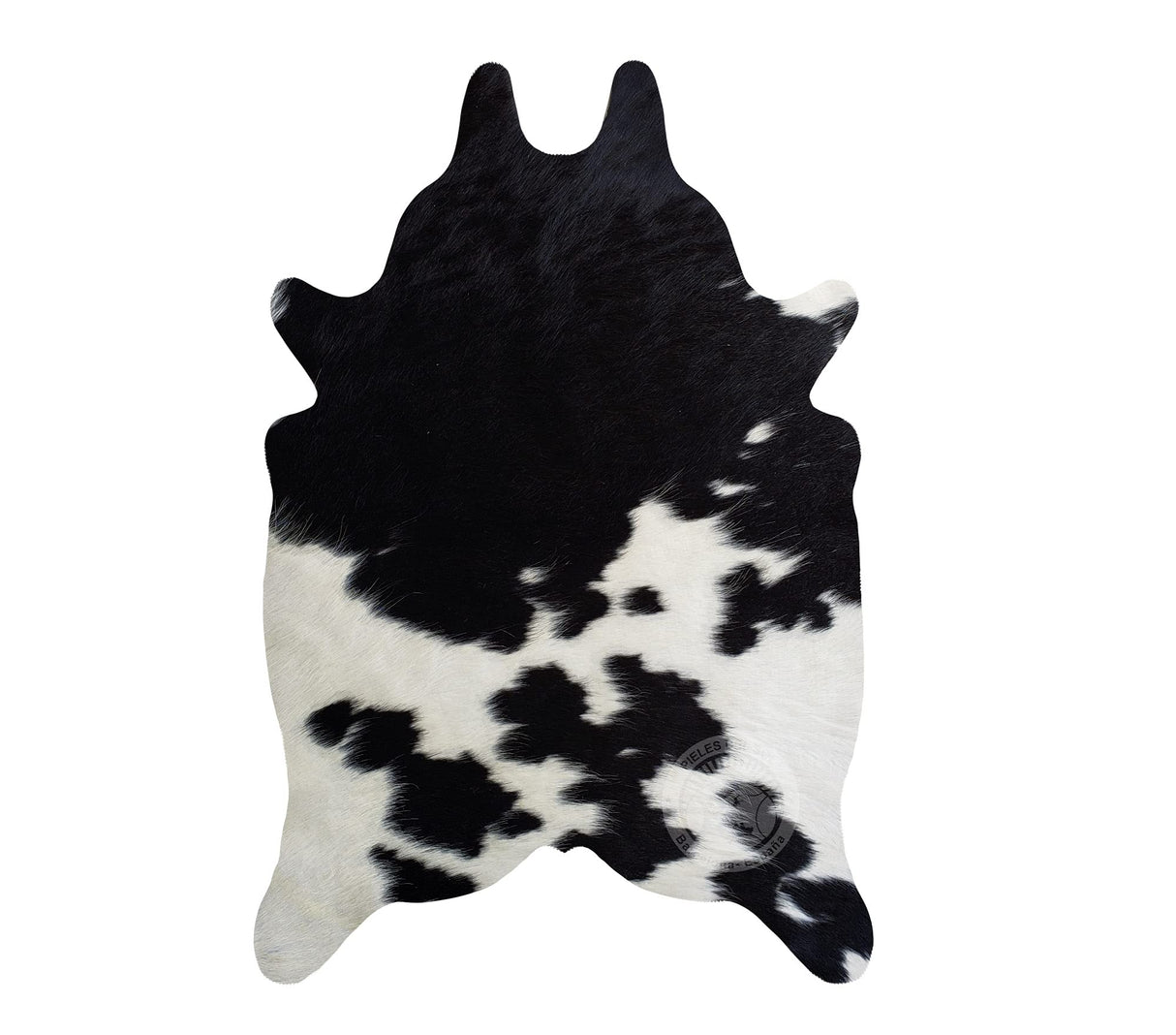 100% Genuine Mini Black and White Small Hair Cowhide Rug - Modern Style Animal Skin