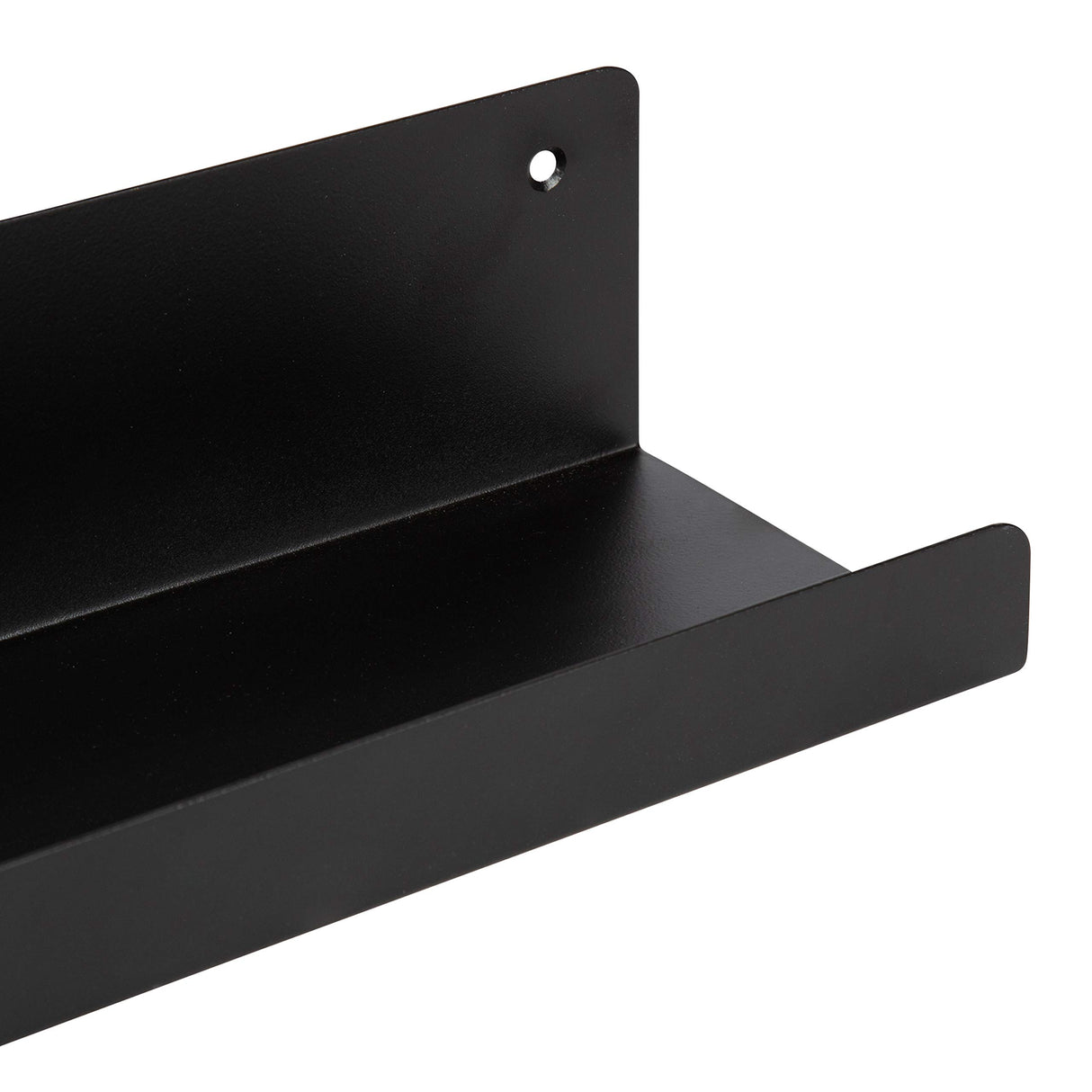 Mezzo Modern Metal Ledge Shelf, 24", Black, Set of 2, Contemporary Floating Shelves