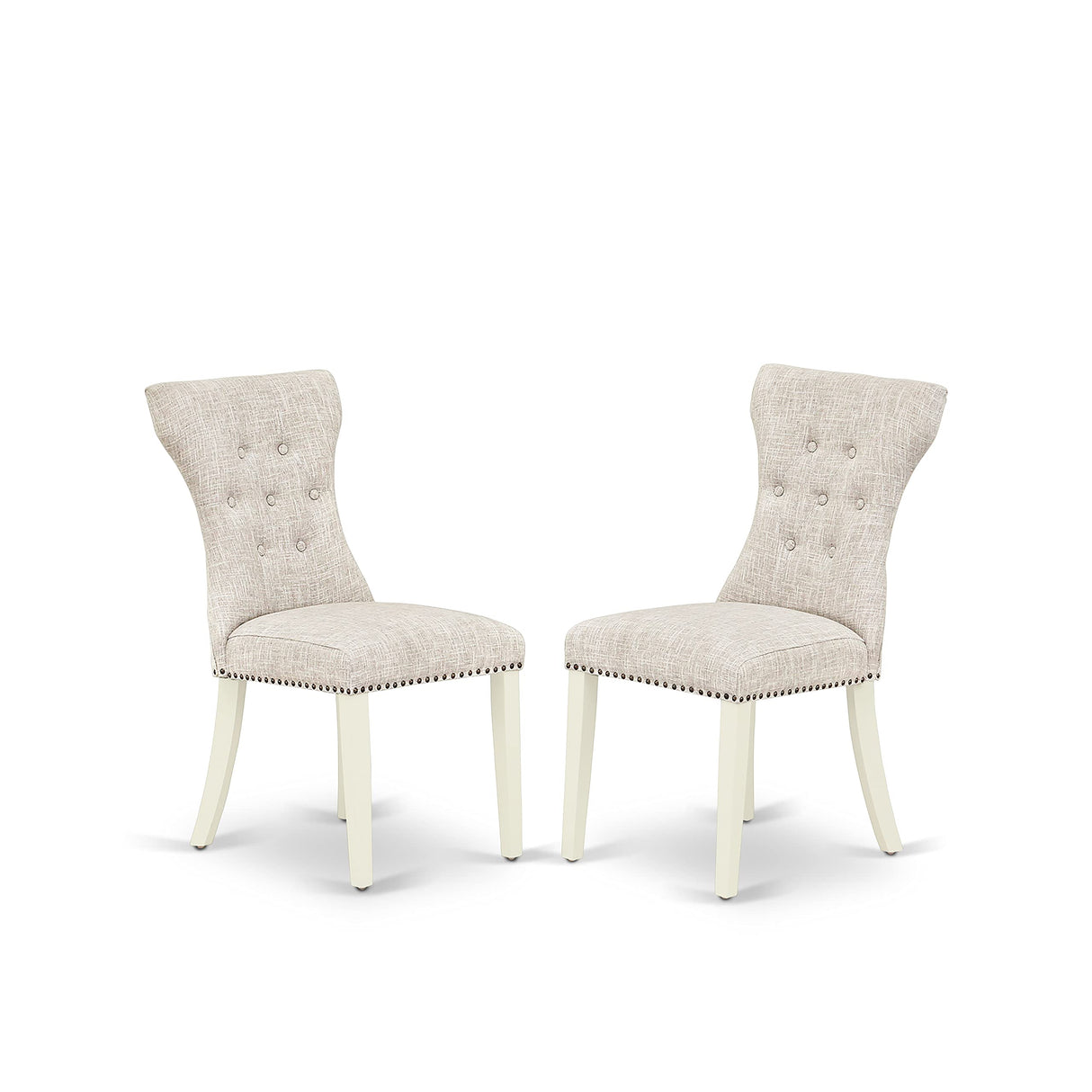 OXGA5-LWH-35 5 Piece Dining Table Set for 4 Includes a Square Kitchen Table and 4 Doeskin Linen Fabric