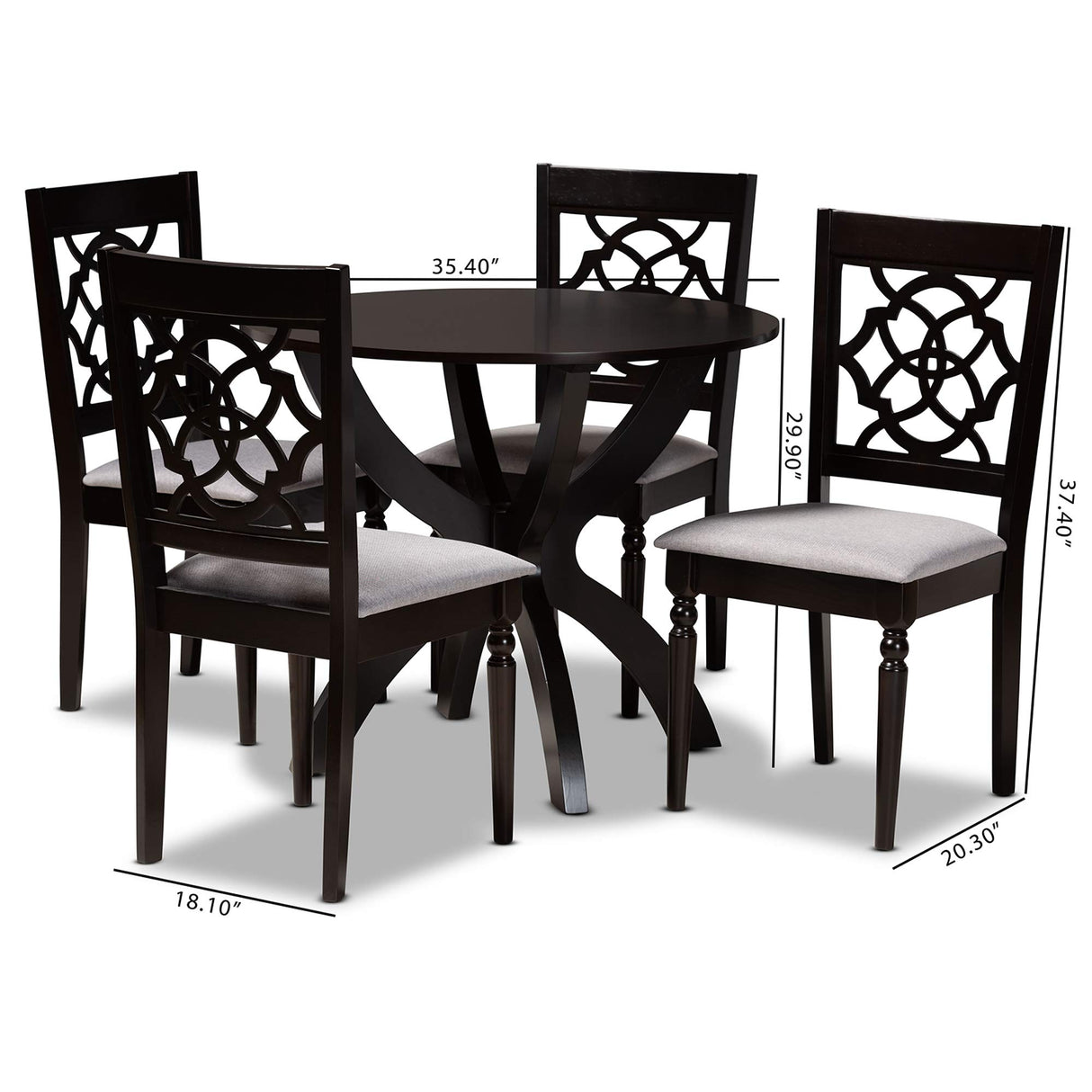 Dining Sets, Grey/dark brown