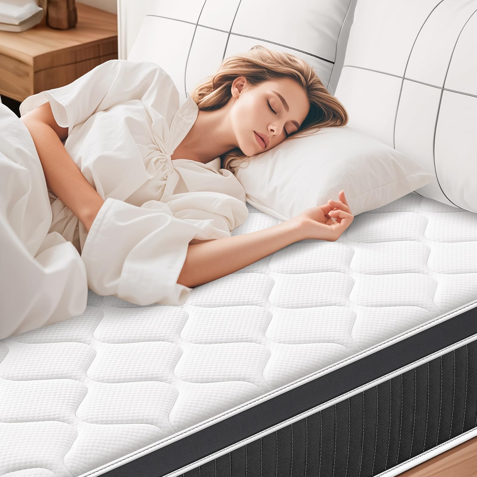 Queen Mattress, 12 Inch Queen Size Hybrid Mattresses in a Box Upgrade Strengthen
