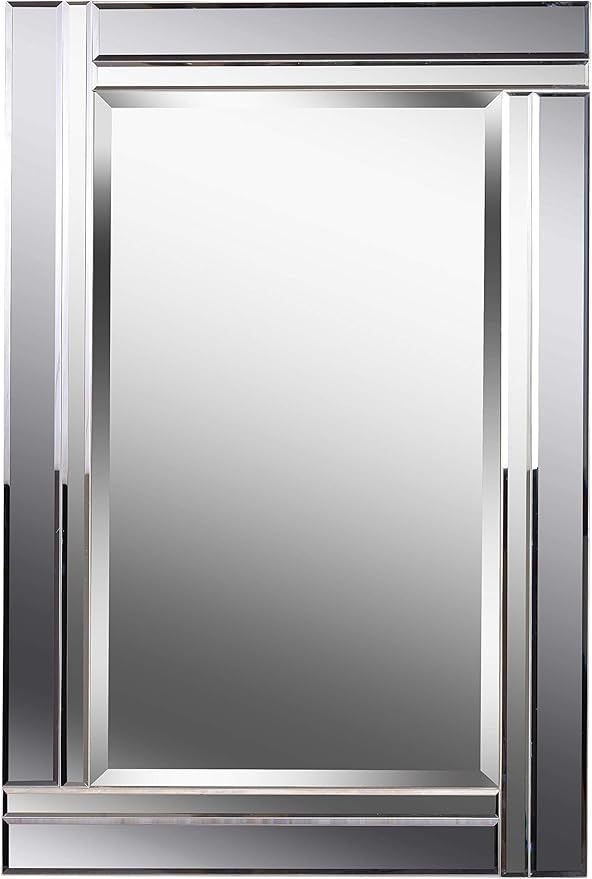 Mirror with Beveled Smoke and Plain Mirror Frame