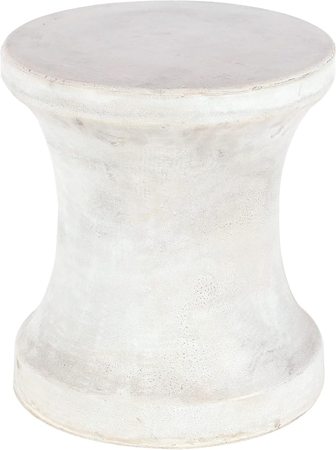 Fiberclay Ceramic Outdoor Accent Table, 14" x 14" x 16", Black