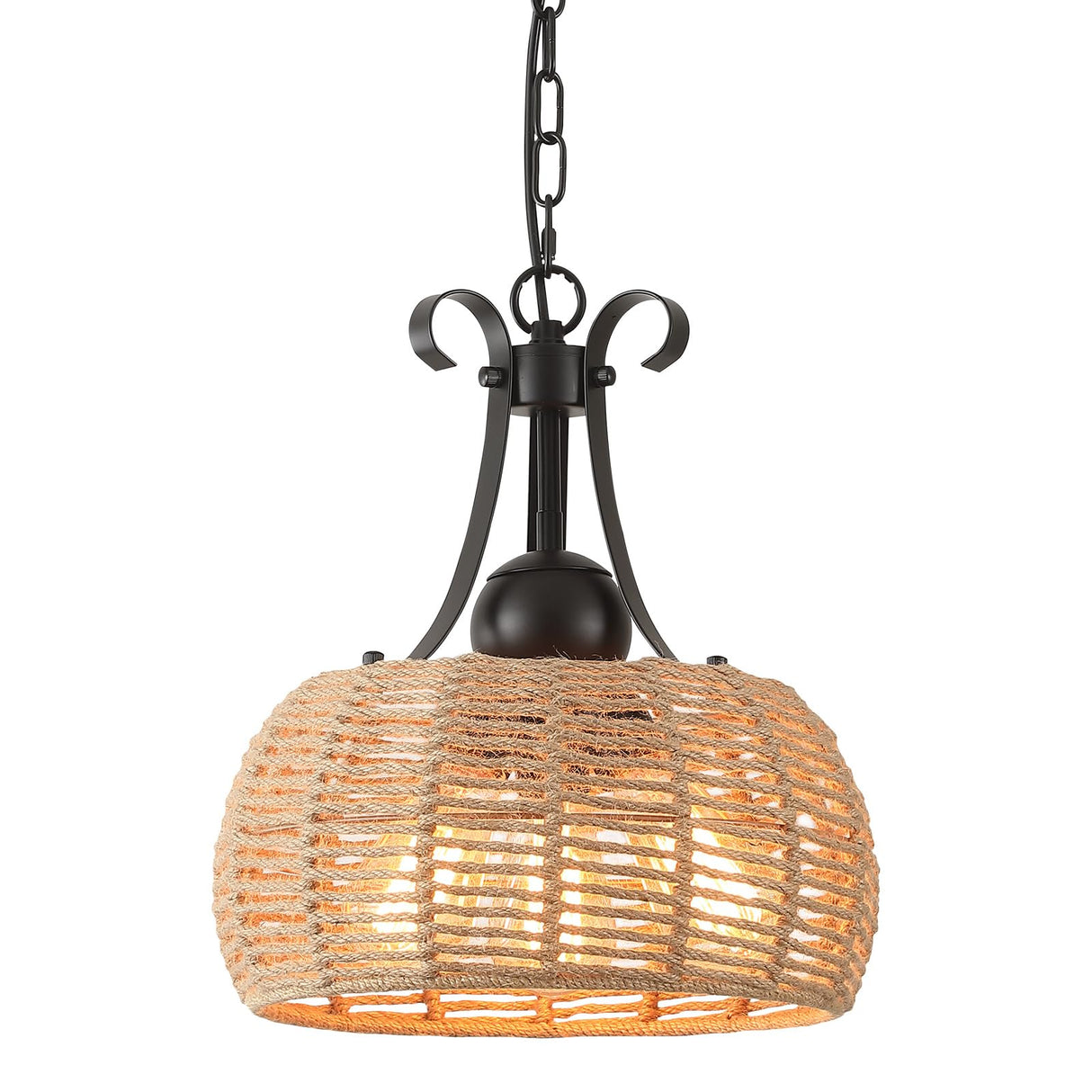 ZSYSZM 12.6”Boho Large Light Fixture,3-Lights Farmhouse Chandelier for Dining Room,Coastal Wicker Chandeliers,Rattan Pendant Light Kitchen Island,Rustic Chandelier Over Table,Bedroom,Hallway, Foyer