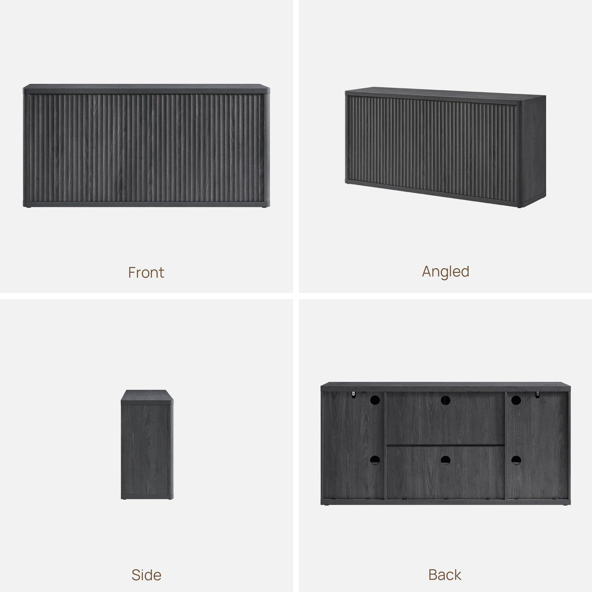 65-Inch TV Stand with Storage - Modern Fluted Entertainment Center