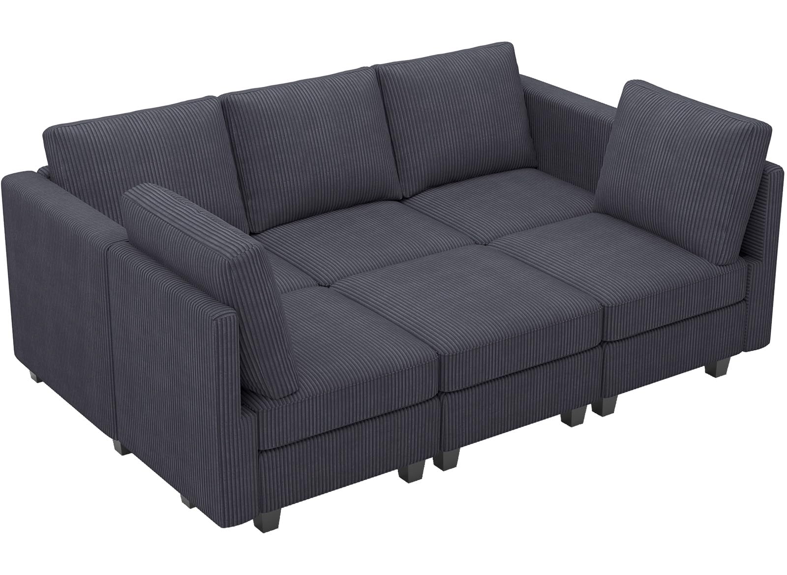 Modular Sectional Sleeper with Storage Ottoman Corduroy Sectional Couch