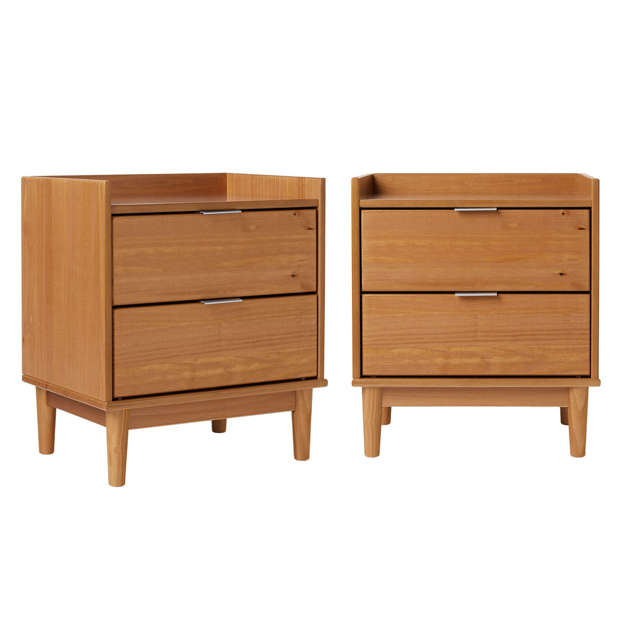 Century Modern 2-Drawer Solid Wood Nightstand
