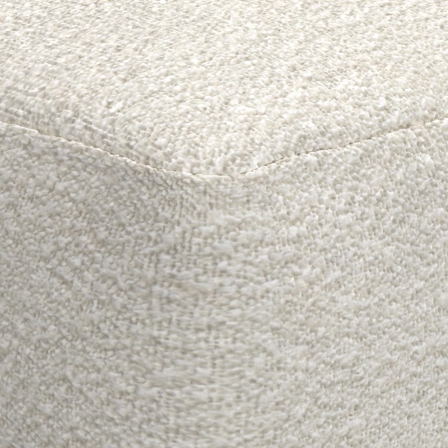 Chantal Contemporary Square Pouf in Ivory Boucle for The Living Room