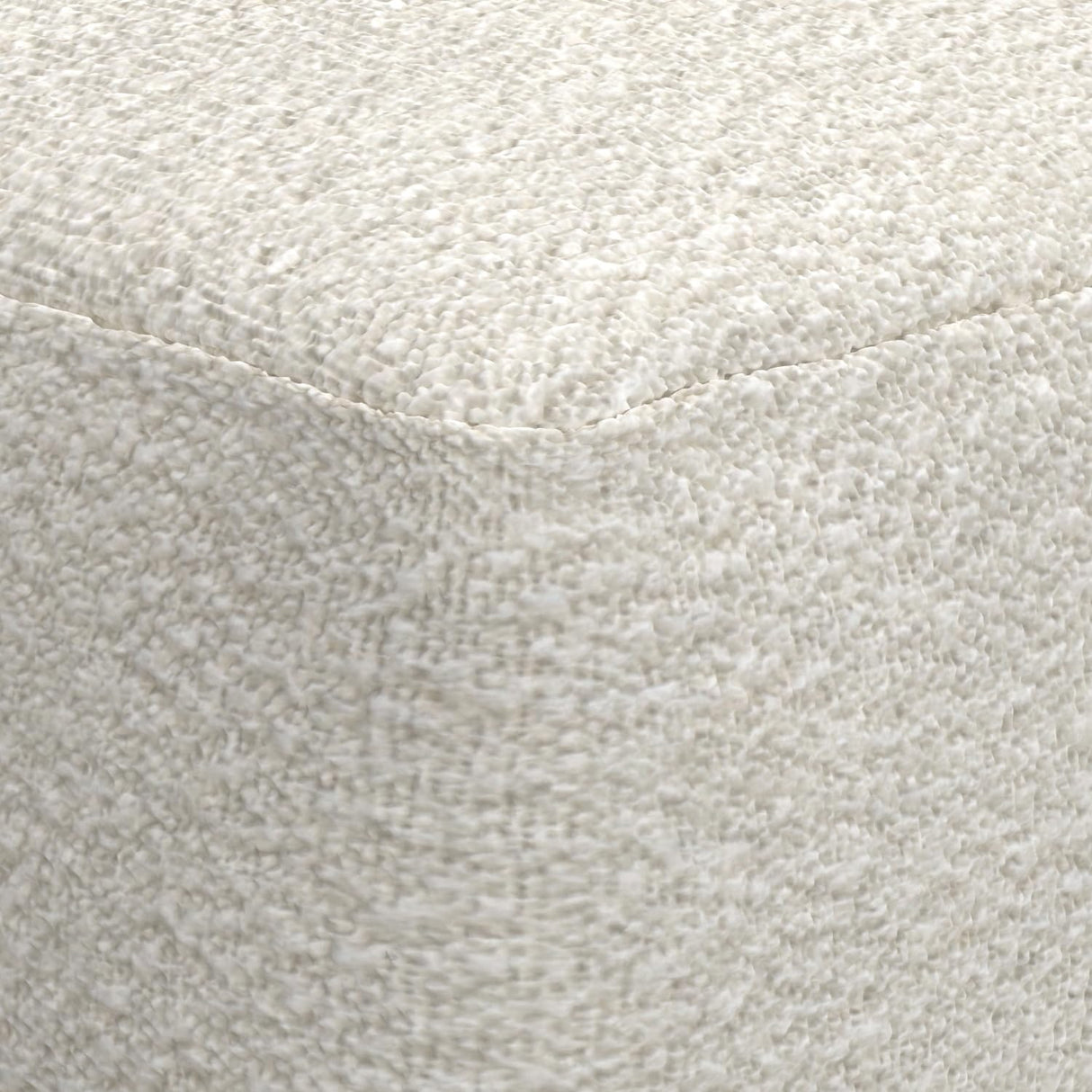 Chantal Contemporary Square Pouf in Ivory Boucle for The Living Room