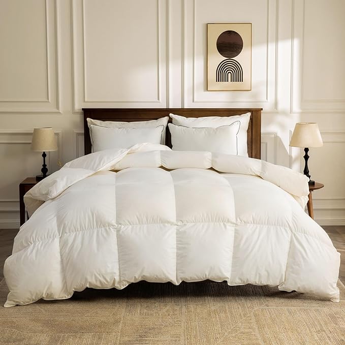 Organic Down Comforter Oversized Queen Fluffy Duvet Insert