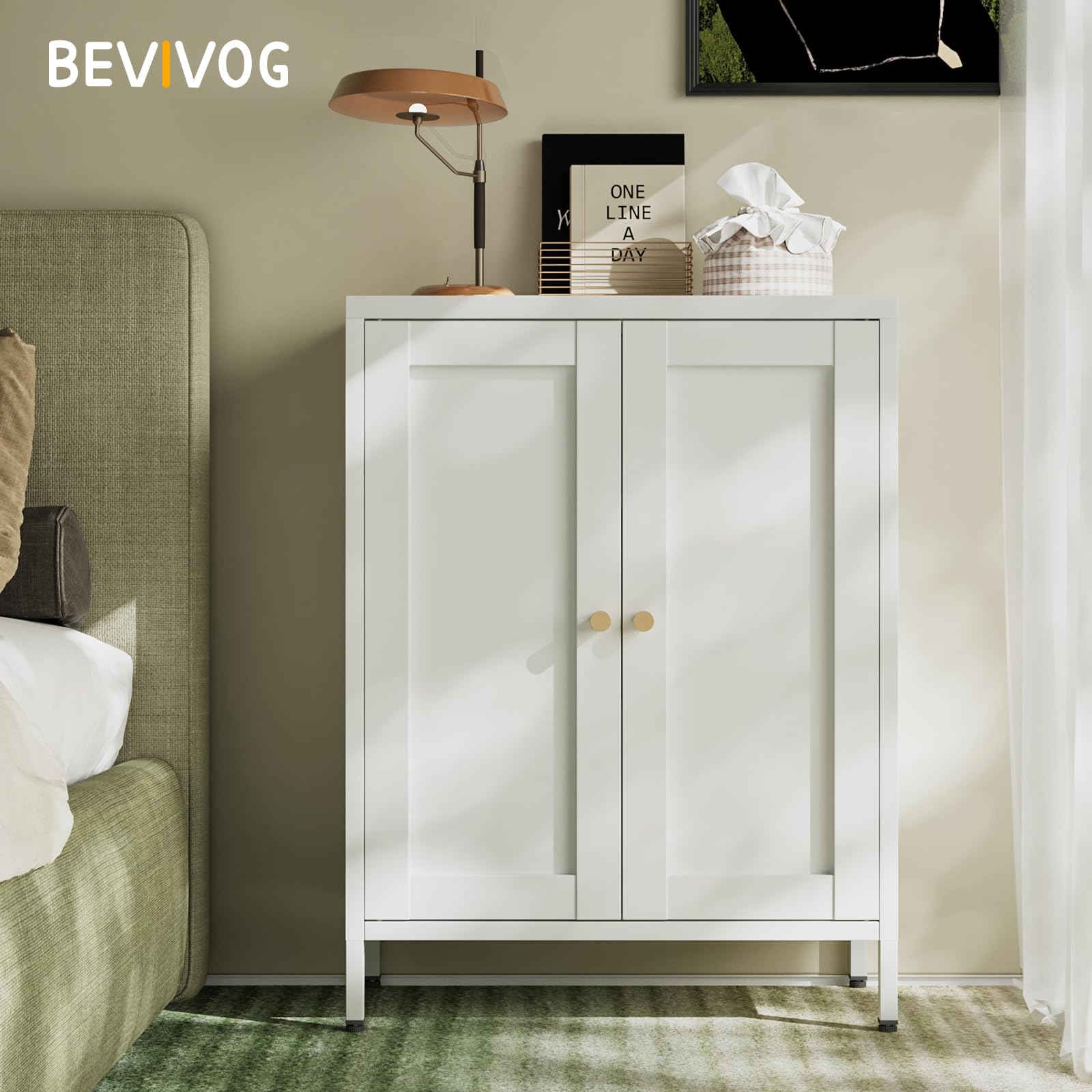 Bathroom Floor Storage Cabinet,Metal Storage Sideboard