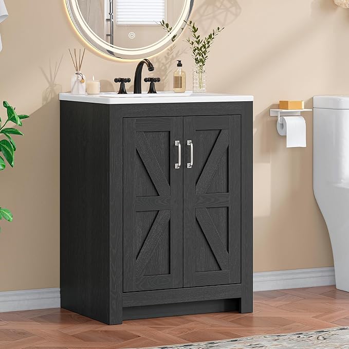 Farmhouse Bathroom Vanity with Sink, Freestanding Bathroom Vanities