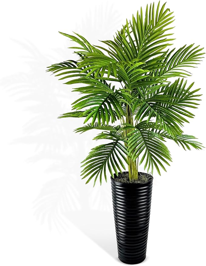 Artificial Palm Tree in Black Metal Pot – Natural