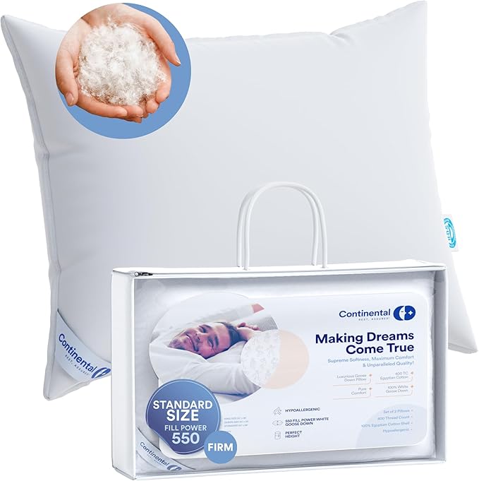 Luxury Down Pillows King Size Pack of 1 - Family Made in New York