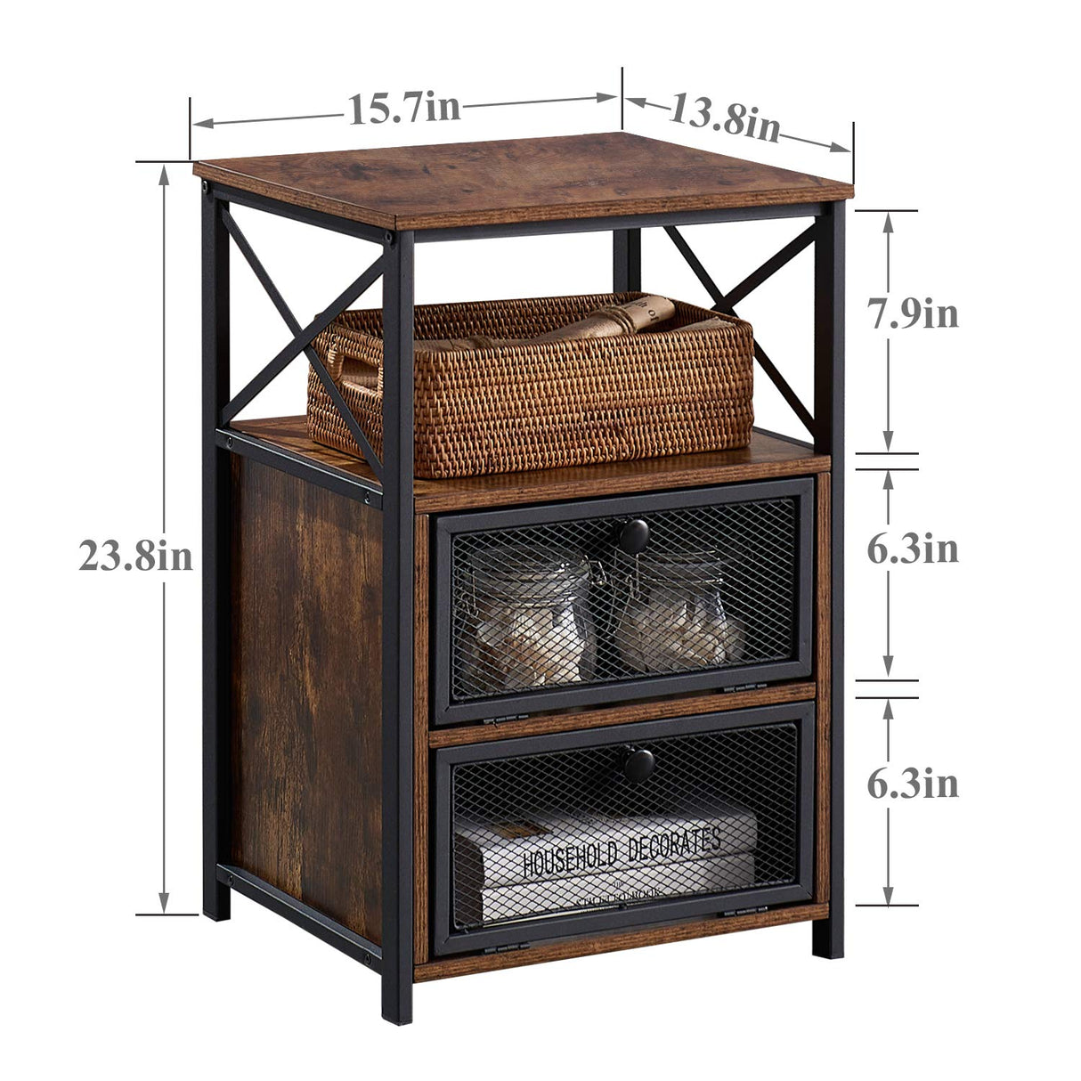 Nightstand Set of 2 with Drawer, Modern Night Stand