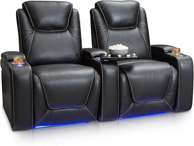 Equinox Home Theater Recliner – Top Grain Leather Power Reclining Seats
