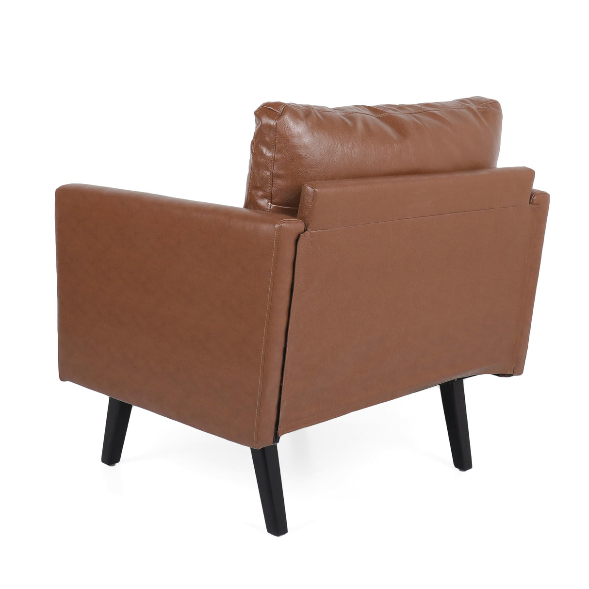 Chandler Club Chair, 34.75 "W x 30 "D x 33.75 "H, Cognac Brown + Dark Brown
