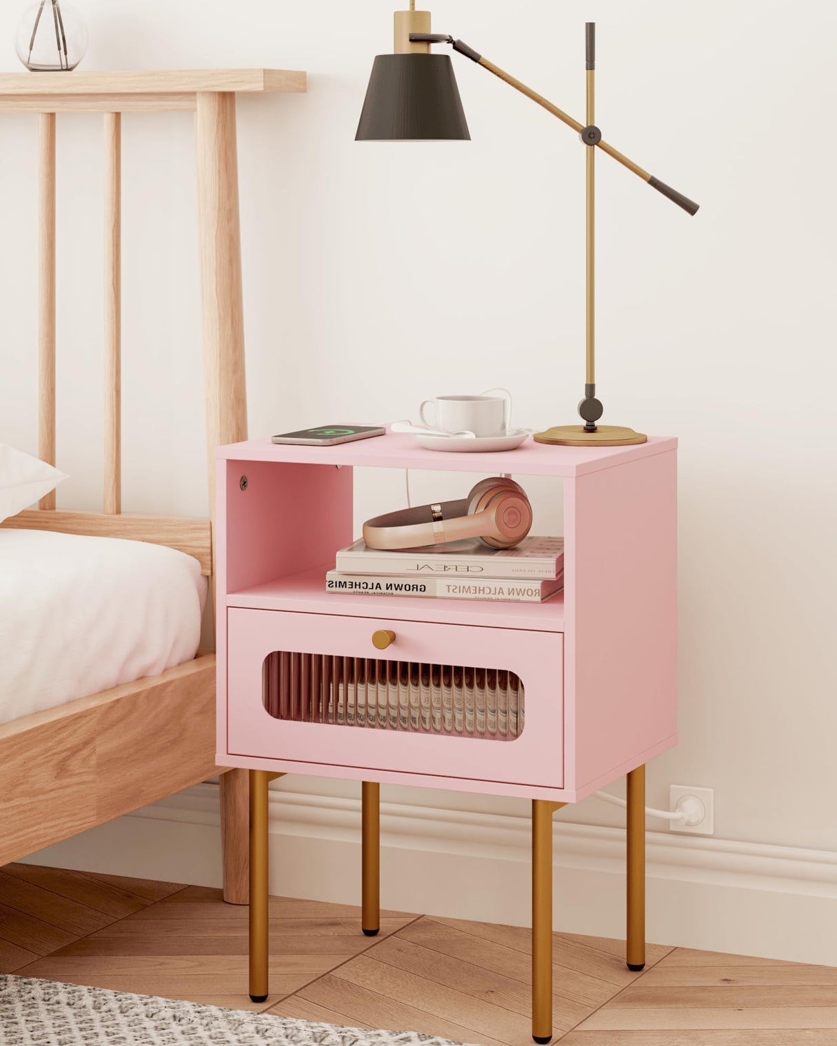 Modern Beside Table with Storage Drawer