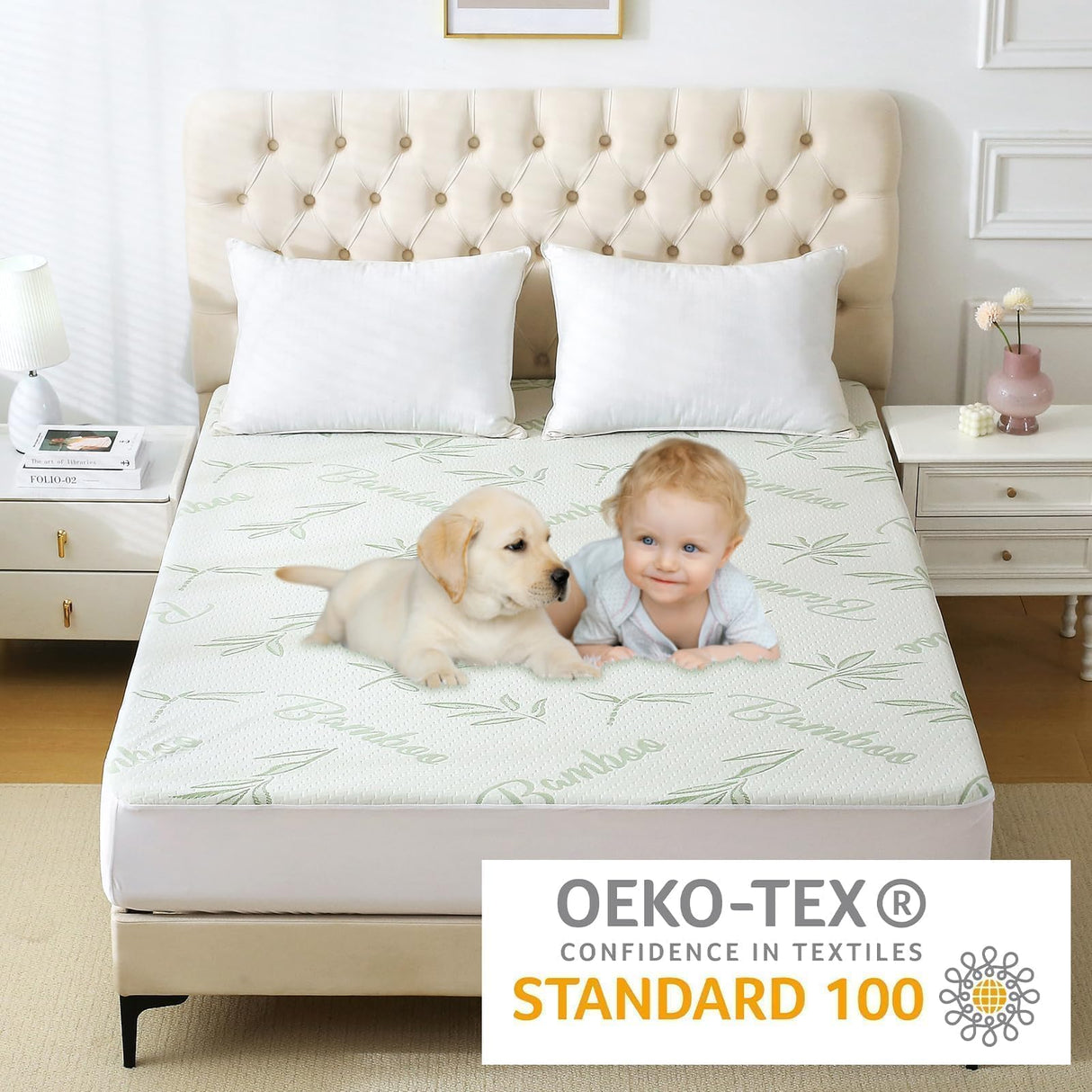 Full Size Waterproof Mattress Protector, Soft & Breathable Mattress Protector