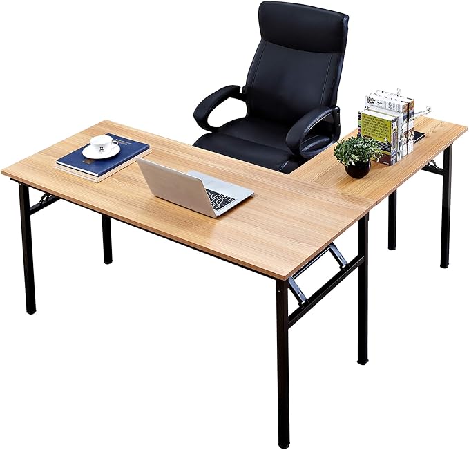 L Shaped Desk Folding Computer Desk, L Desk Home Office Desk