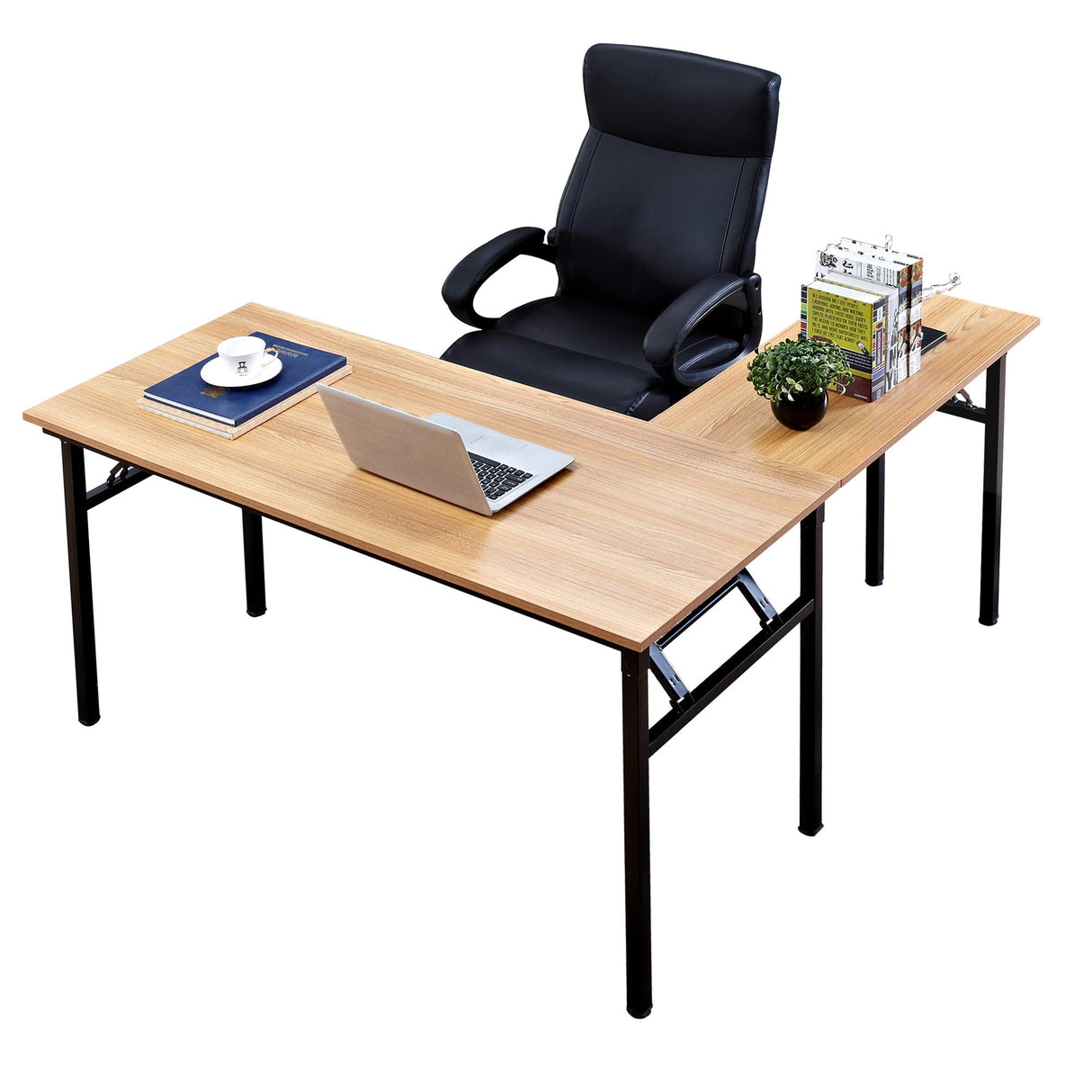 L Shaped Desk Folding Computer Desk, L Desk Home Office Desk